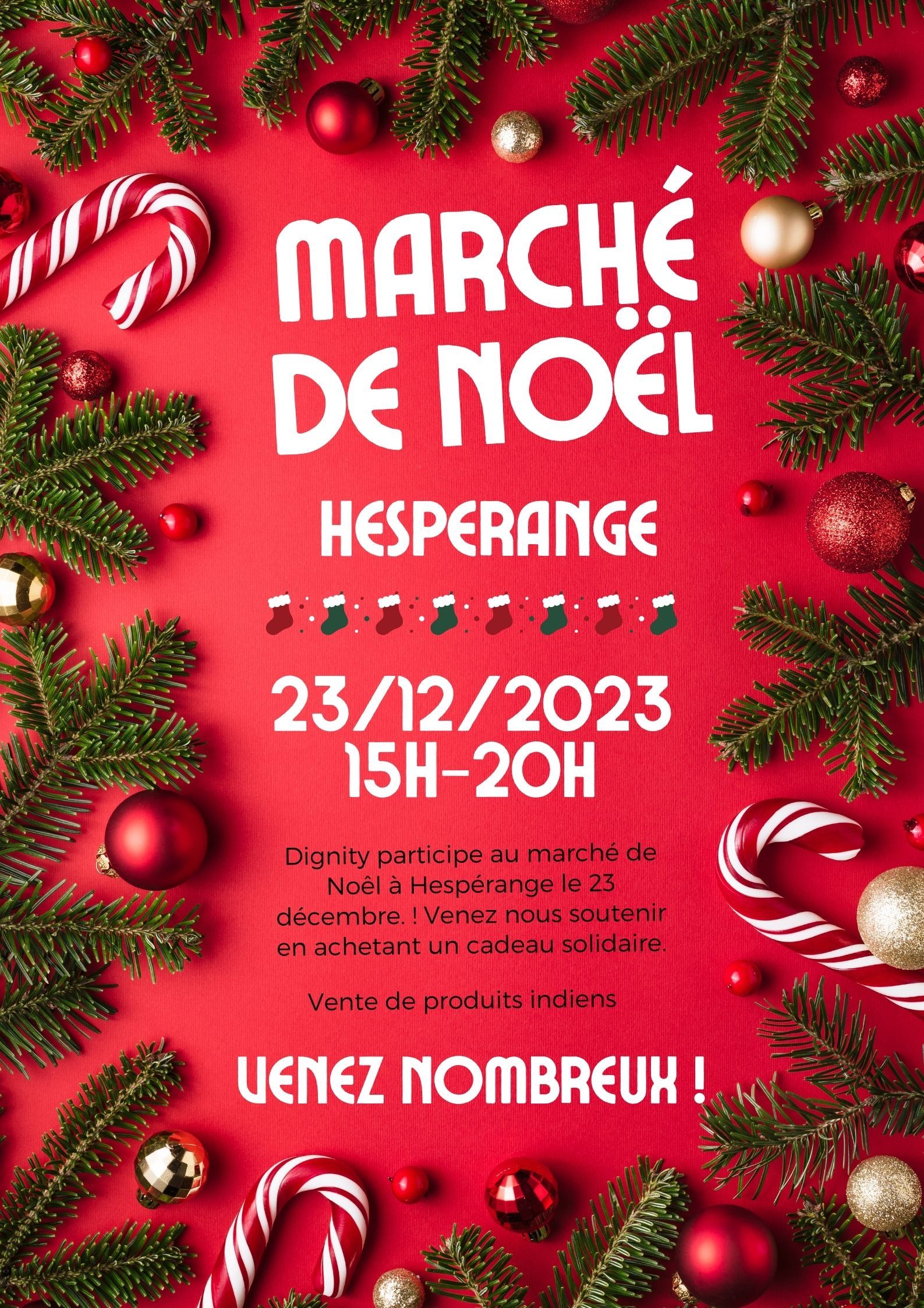 Samedi 23 décembre 2023 - Dignity participe au marché de Noël d’Hesperange.🎄🎄
Venez nous voir à notre stand !